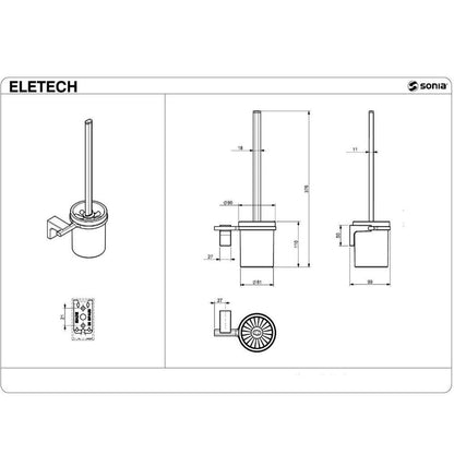 Sonia Eletech toiletborstelhouder voor wandmontage chroom