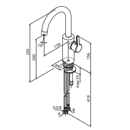 Damixa Silhouet wastafelmengkraan chroom