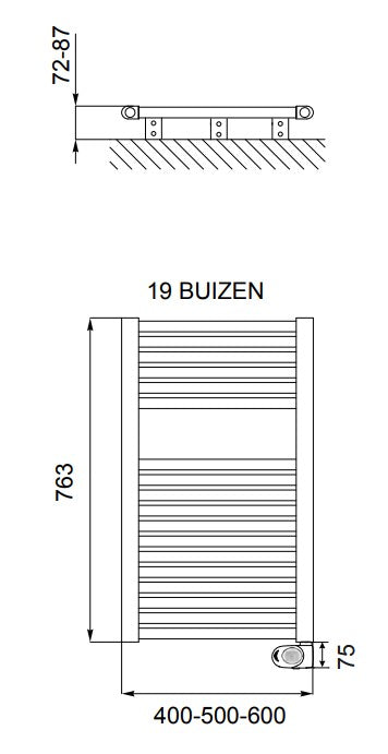 DRL Claudia E-Comfort elektrische badkamerradiator 500 Watt RAL9016 met digitale thermostaat, Wit