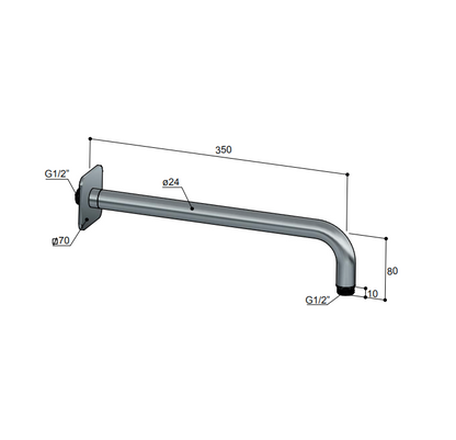 Hotbath Gal GL450 wandarm rond 35 cm mat zwart