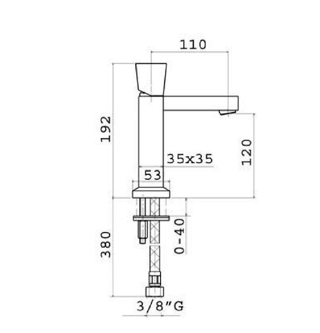 Mamoli Stylos design wastafelmengkraan chroom