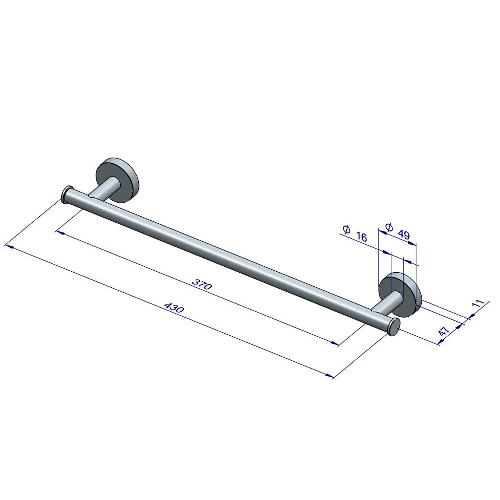 Plieger Como handdoekbeugel magnetisch 43cm RVS-look