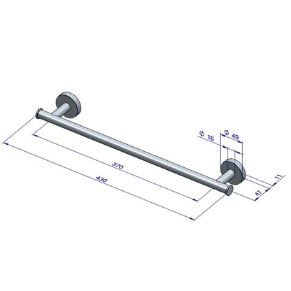 Plieger Como handdoekbeugel magnetisch 43cm RVS-look