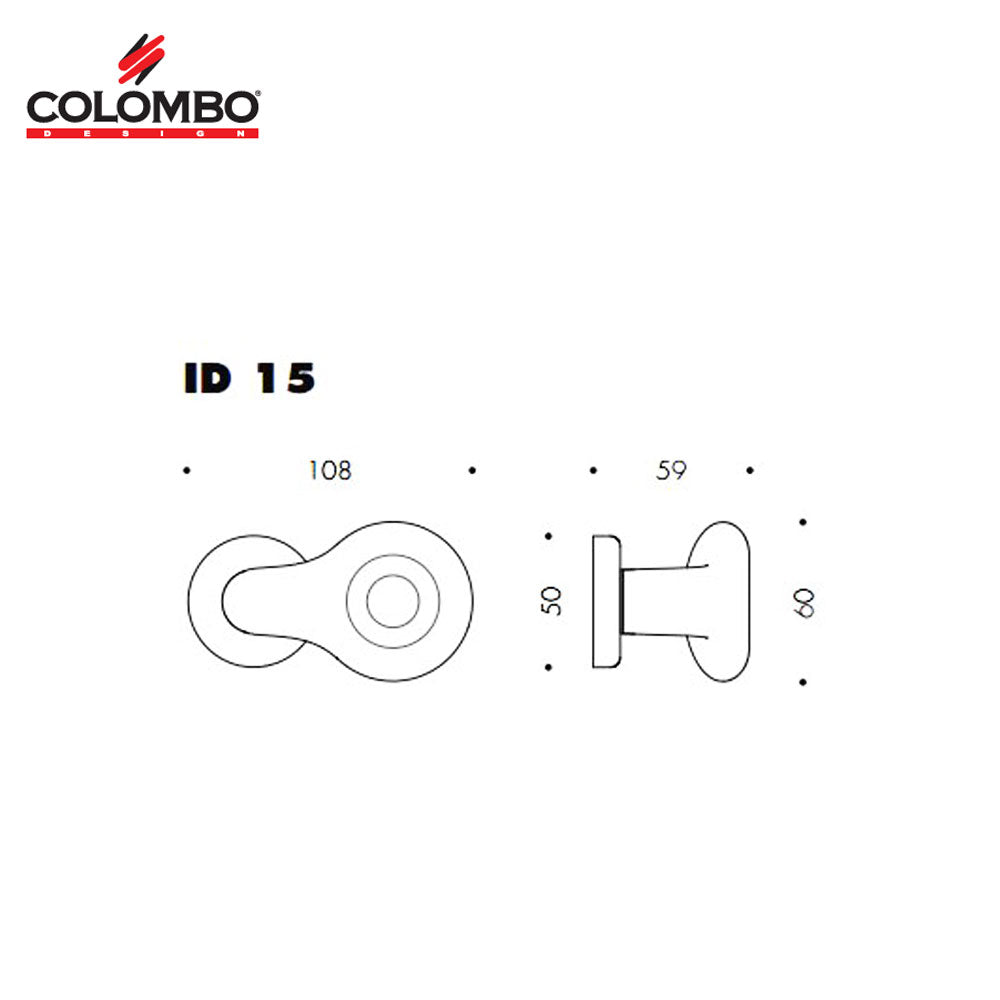 2 x Colombo Round ID15 design deurkrukken op ronde rozet goud