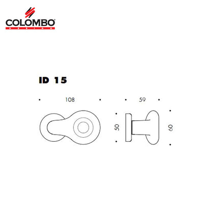 2 x Colombo Round ID15 design deurkrukken op ronde rozet goud