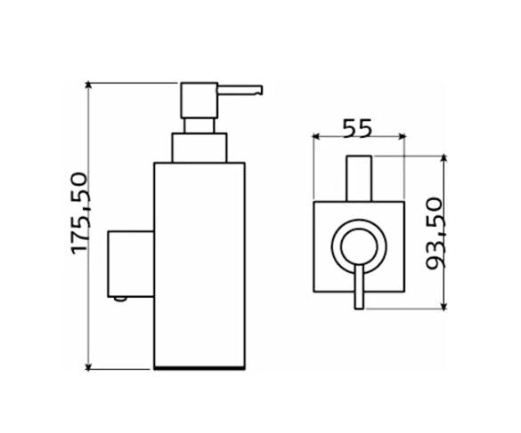 Clou Quadria zeepdispenser wand chroom
