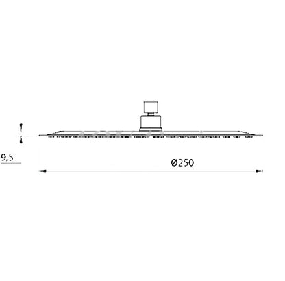 Teorema Air Flat 250 hoofddouche extra plat chroom