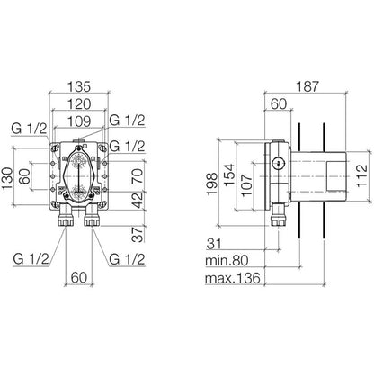 Dornbracht Universeel inbouwdeel thermostatisch 1/2" 3542597090