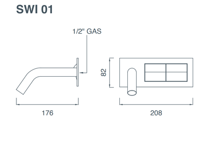 CEA DESIGN Switch 01 bijzonder design wandmengkraan RVS (showmodel)