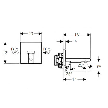 Geberit Wastafelkraan Type 87 IR Meng/Koudwater 230V, Chroom