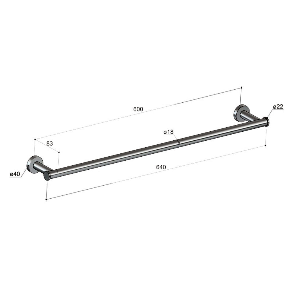 Hotbath Cobber CBA07 handdoekhouder 64 cm, Verouderd ijzer