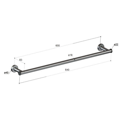 Hotbath Cobber CBA07 handdoekhouder 64 cm, Verouderd ijzer