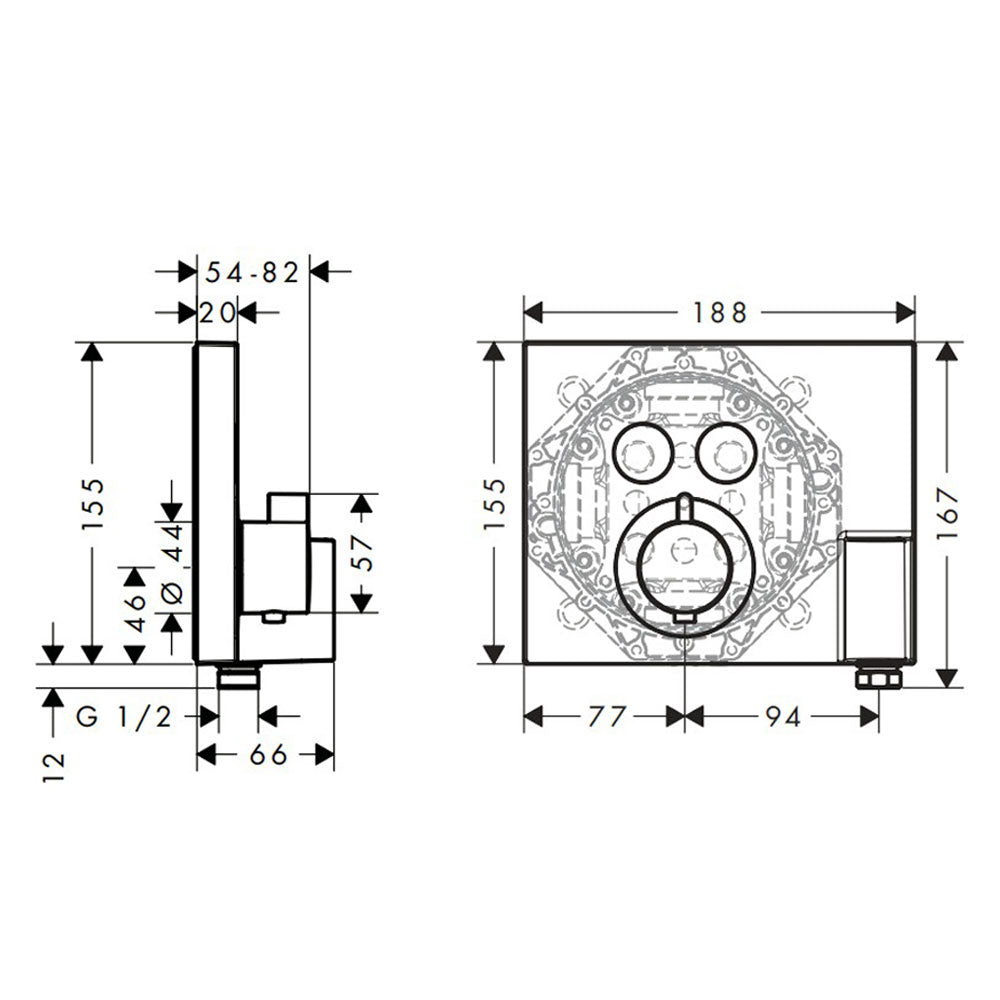Hansgrohe ShowerSelect thermostaat inbouwset met Raindance hoofddouche, chroom