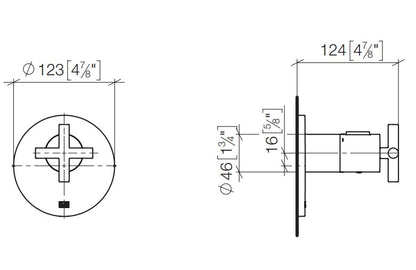 Dornbracht Tara xTool voor inbouw thermostaat 3/4 "zonder stopkraan chroom