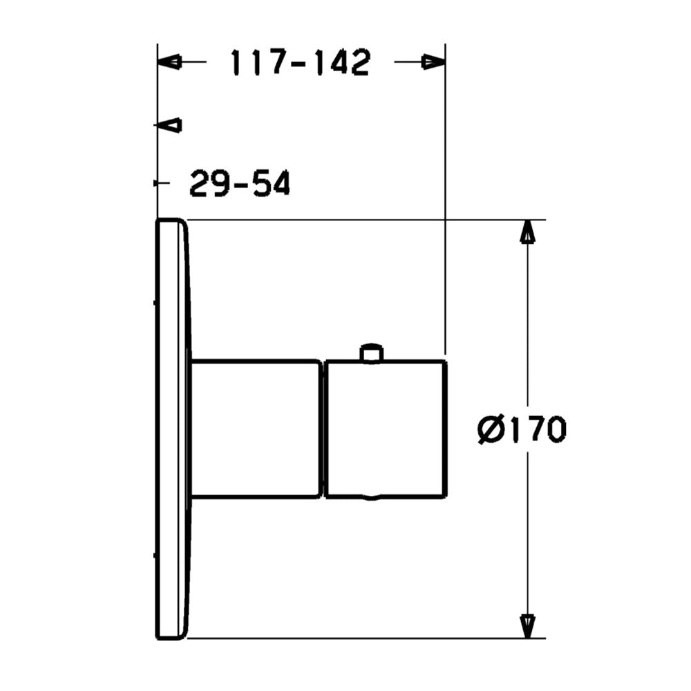 Hansa Living afdekset centraal thermostatische bad/douchekraan, chroom