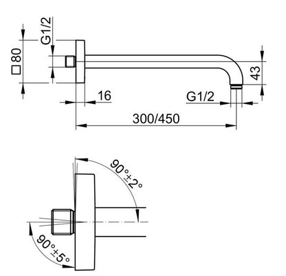 KEUCO Edition 300mm wandarm geborsteld brons