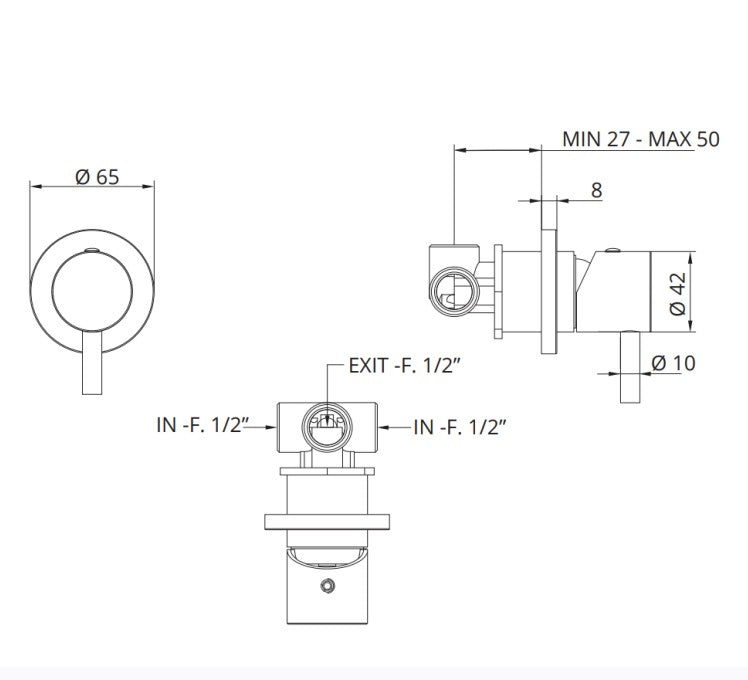 Bongio Squadra Inbouw douchemengkraan, Chroom