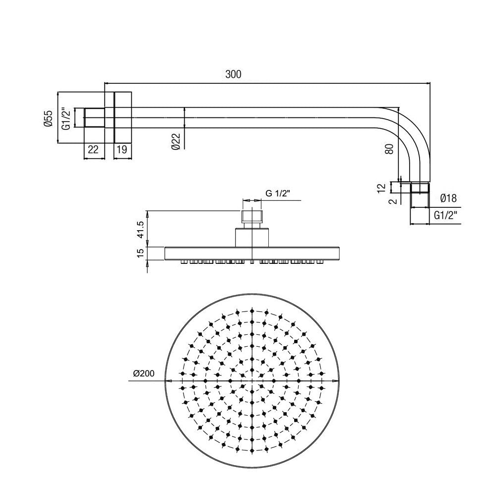 Paini P3 Cox compleet inbouw doucheset met omstel chroom
