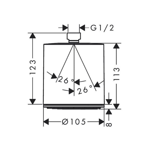 HansGrohe Pulsify S 105 1 Jet EcoSmart hoofddouche, Chroom
