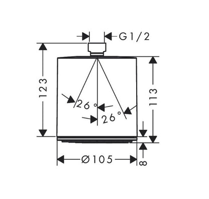 HansGrohe Pulsify S 105 1 Jet EcoSmart hoofddouche, Chroom