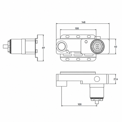 Procasa Waterevolution Flow T1.16.I – Inbouwdeel voor een tweegats inbouwmengkraan