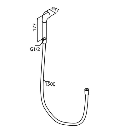 Damixa Apex handdouche en doucheslang 150 cm chroom