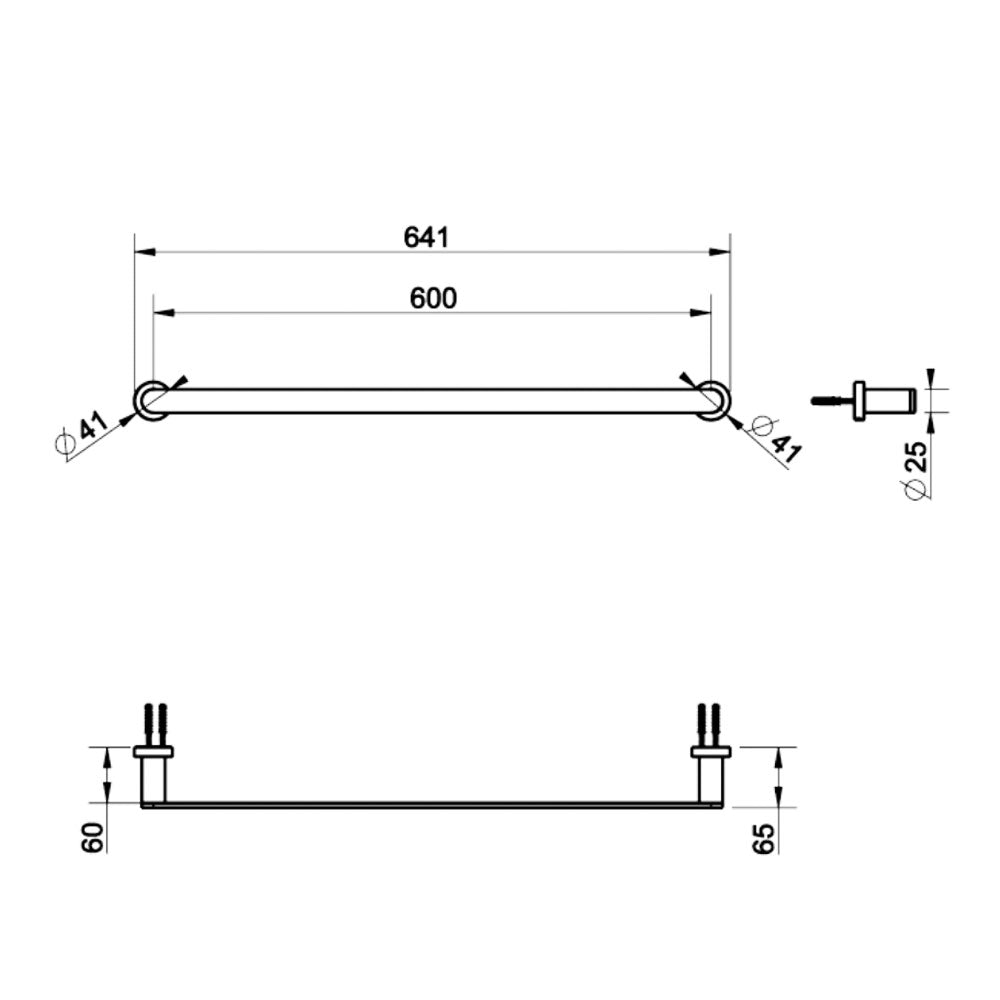 Gessi Emperio handdoekhouder 60 cm, geborsteld koper PVD