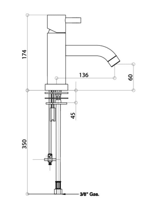 Bongio Squadra T-Mix wastafelmengkraan SQ103