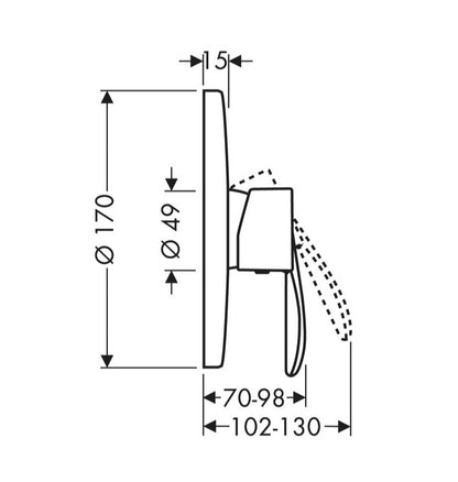 Hansgrohe Axor Starck Classic inbouw douchekraan, voor 1 functie, chroom