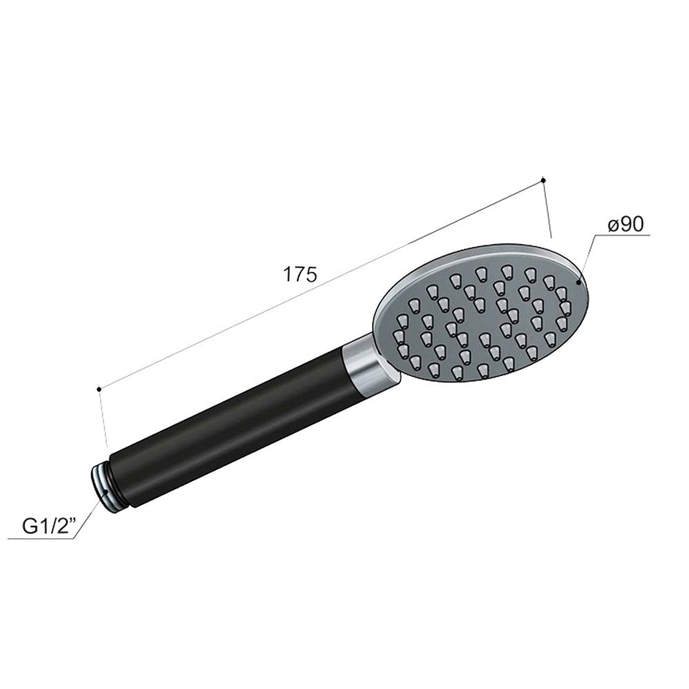 Hotbath Cobber M353 handdouche rond met doucheslang geborsteld messing PVD