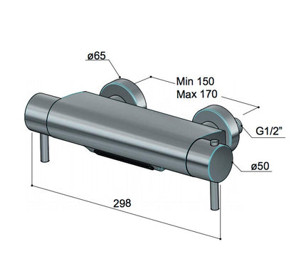Hotbath Cobber badthermostaat Cascade watervaluitloop geborsteld mat nikkel