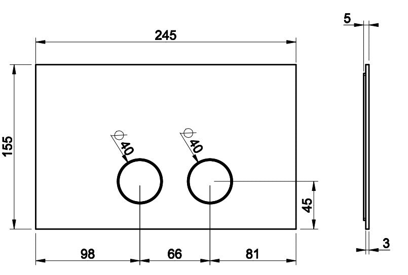 Wandmontage toiletplaat, voor Geberit Sigma 8 en Sigma 12, geborsteld RVS