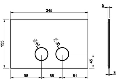 Wandmontage toiletplaat, voor Geberit Sigma 8 en Sigma 12, geborsteld RVS