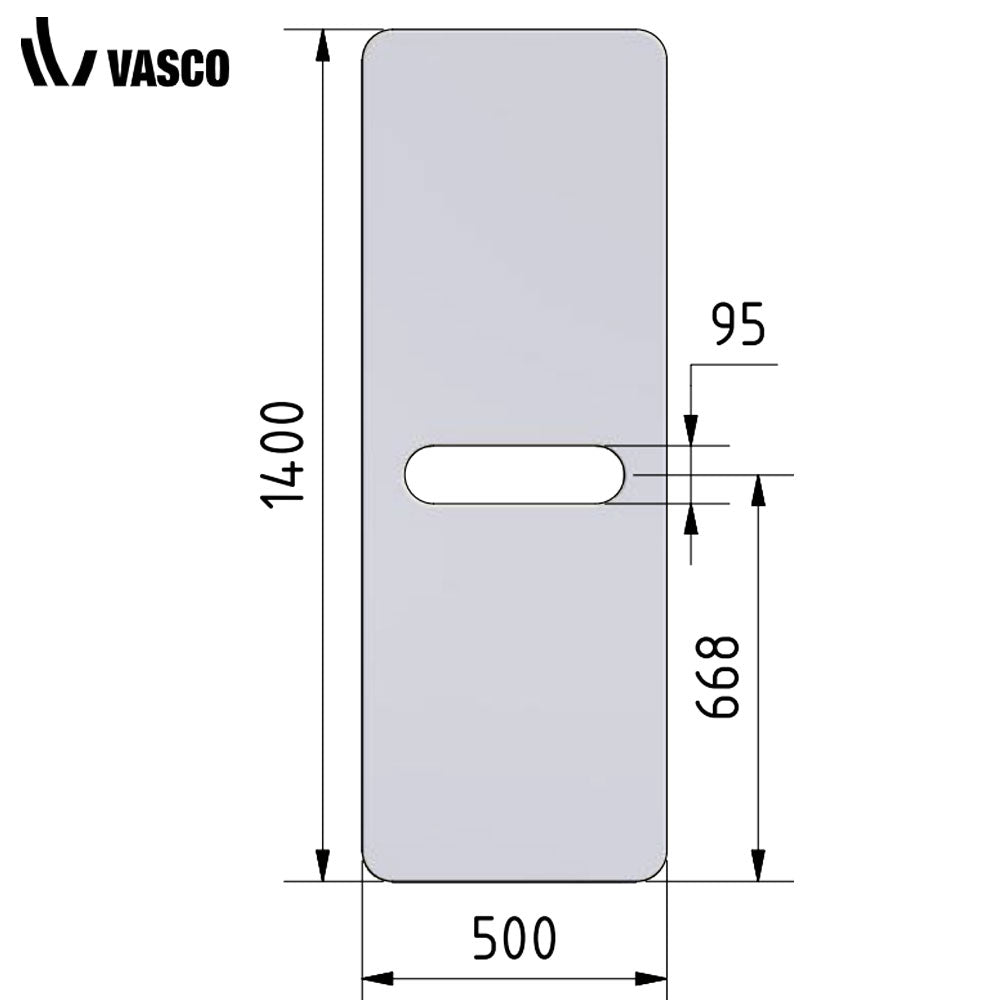 Vasco Oni O-P-EL elektrische radiator 50x140cm 750W, wit S600 structuurlak