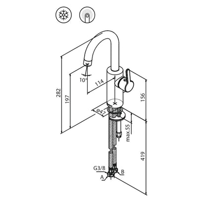 Damixa Silhouet piccolo wastafelmengkraan, chroom