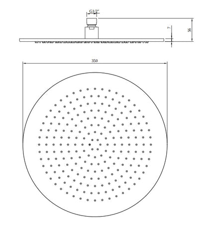 Villeroy &amp; Boch Universal Showers hoofddouche 35cm - Rond , mat zwart