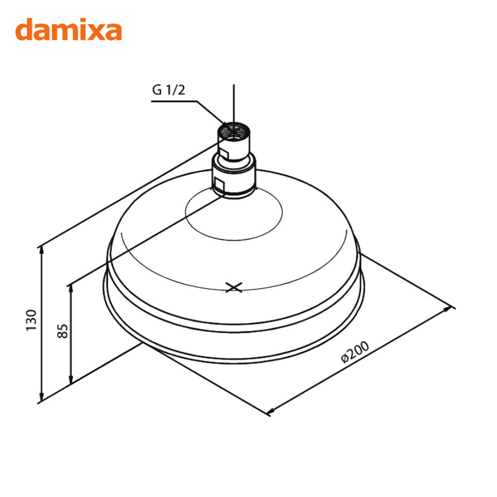 Damixa Tradition hoofddouche Ø 200 mm 1 straal chroom