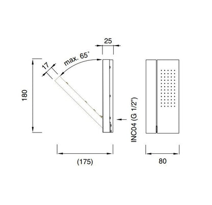 Ceadesign ZIQ52 verstelbare Derlin design douchekop met regenstraal, geborsteld RVS