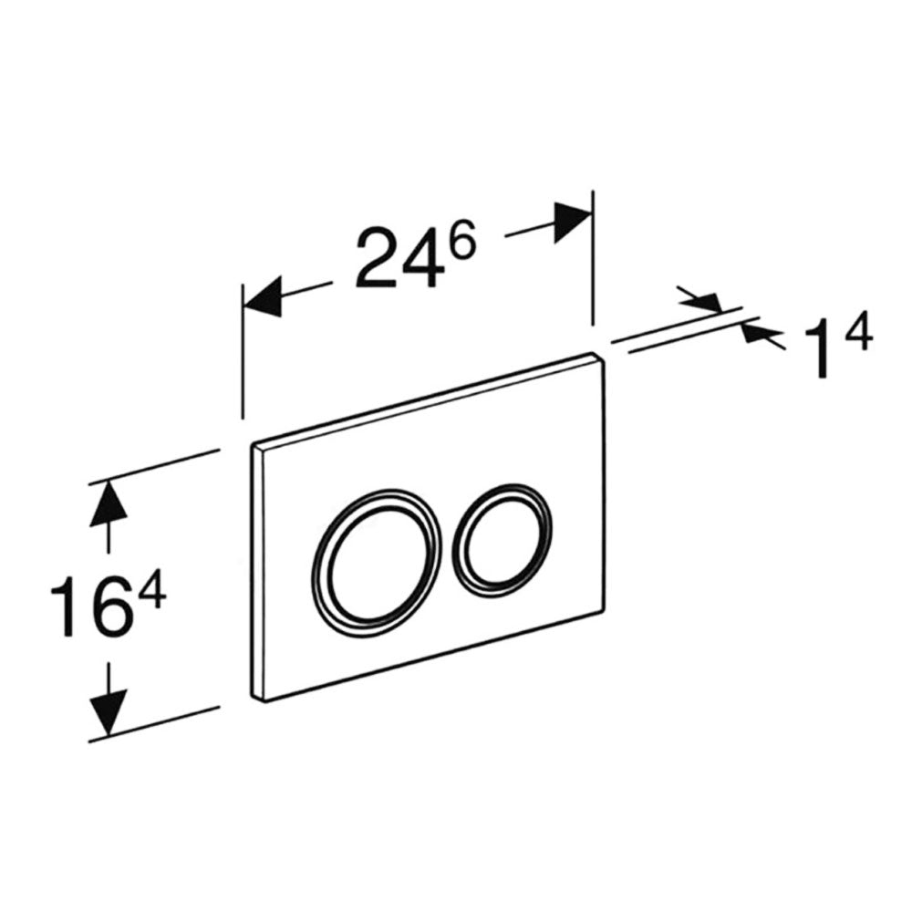 Geberit Sigma21 Bedieningsplaat, dual flush spoeling, zwartglas / zwart chroom