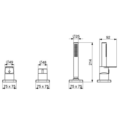 Hansa Stela inbouw badrandkraan, 3-gats, chroom 57319173