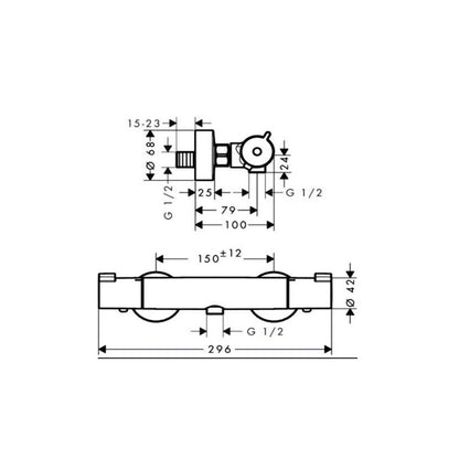 Hansgrohe Ecostat 1001cl douchethermostaat chroom (showmodel)
