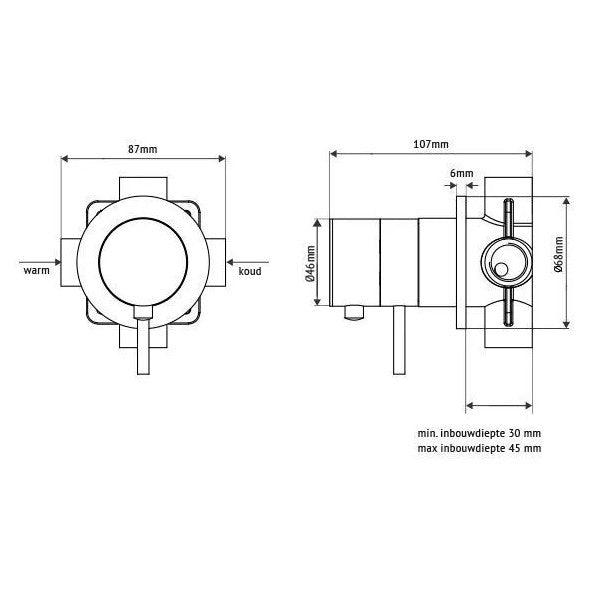 Beldeaux 2000 thermostaat inbouw doucheset met glijstang en verstelbare handdouche, RVS