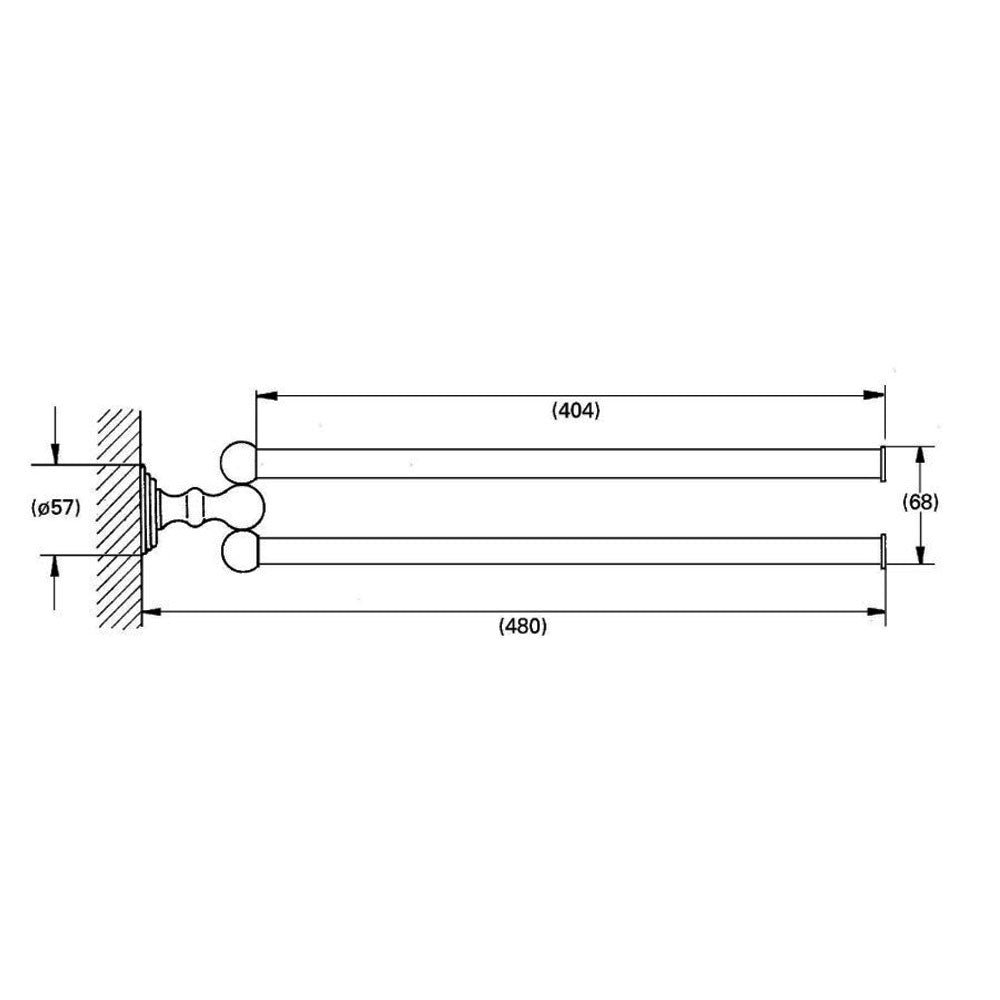 Grohe Sinfonia klassiek handdoekhouder draaibaar voor 2 handdoeken, chroom