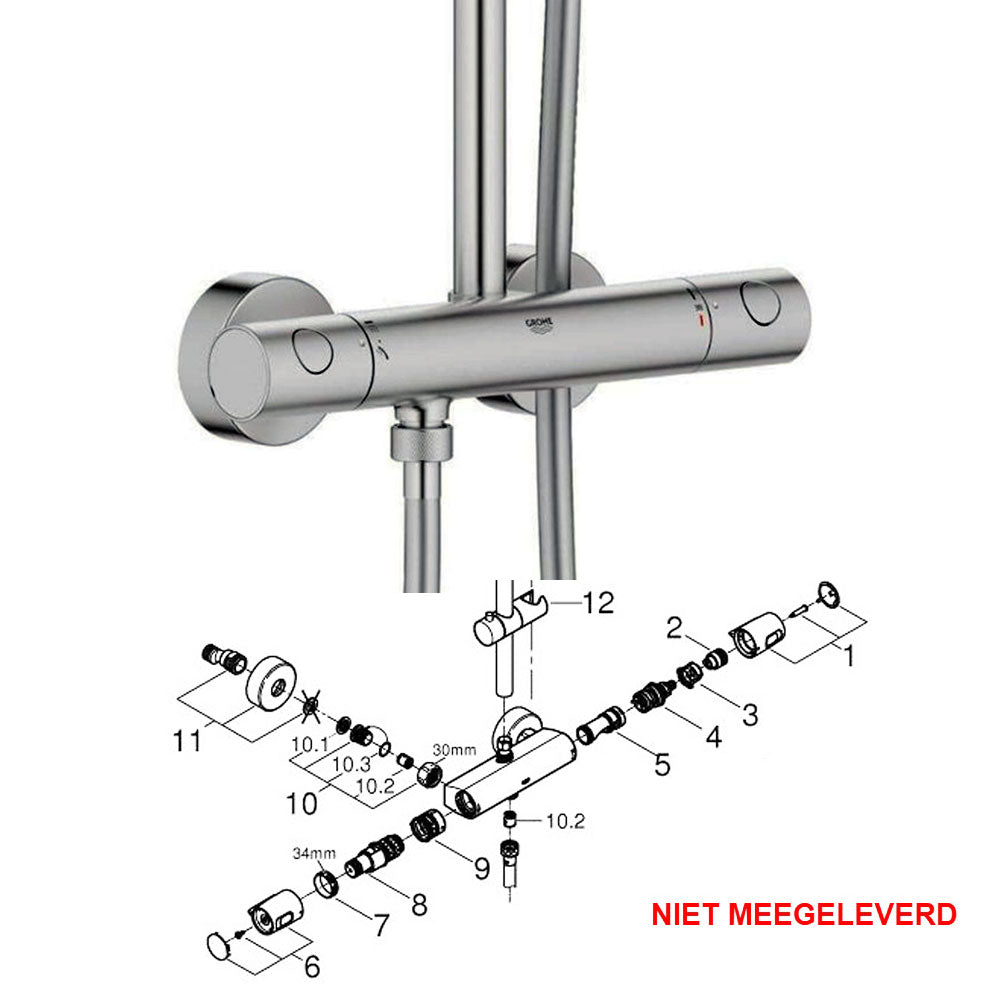 GROHE Euphoria xxl Regendoucheset Opbouw - hoofddouche 31cm - handdouche rond - Supersteel (zonder thermostaatkraan)