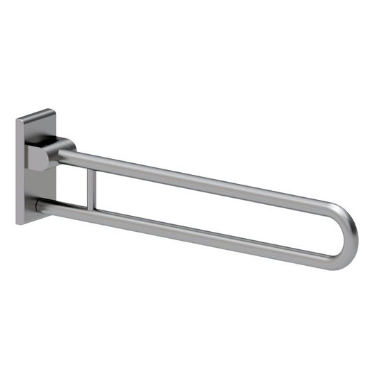 Normbau Inox Care Opklapbare muursteun vario met grondplaat L = 725 mm, geborsteld RVS