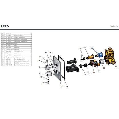 Hotbath Douchethermostaat Inbouwdeel met 2-weg Omstel – Geschikt voor Laddy Afbouwdelen – Chroom