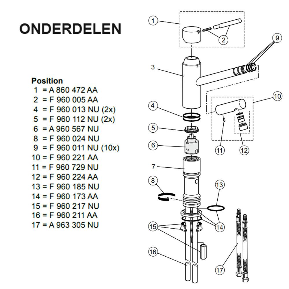 Jado Geometry a3 1-gats keukenmengkraan chroom