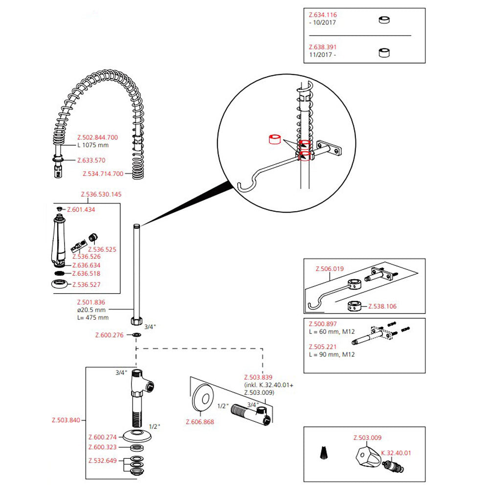 KWC Gastro grootkeukenkraan voor koudwater of voorgemengd