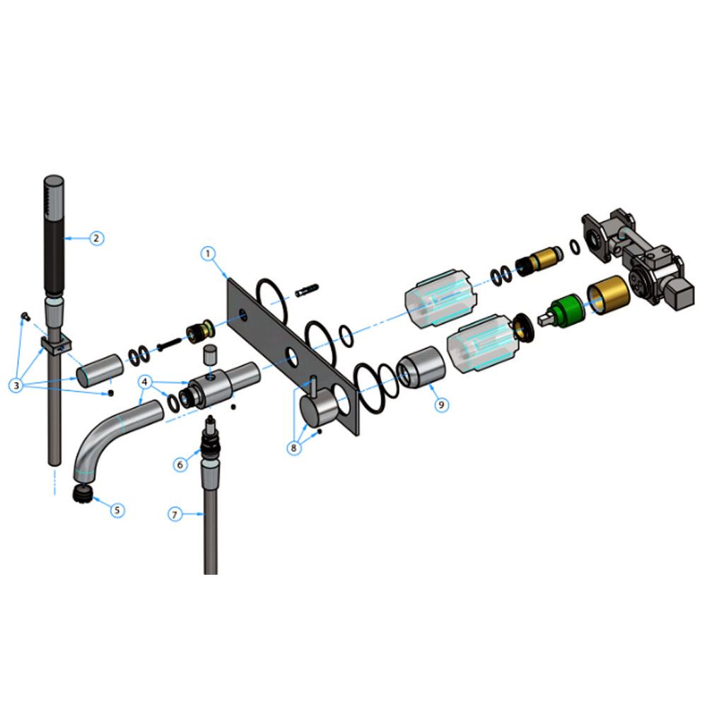 Hotbath Cobber CB026 inbouw badmengkraan met automatische omstelinrichting, gepolijst messing PVD