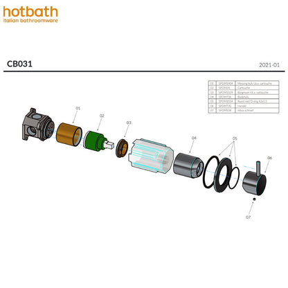 Hotbath Cobber CB031EXT + HBCB031  douche mengkraan afbouwdeel + inbouwdeel, chroom